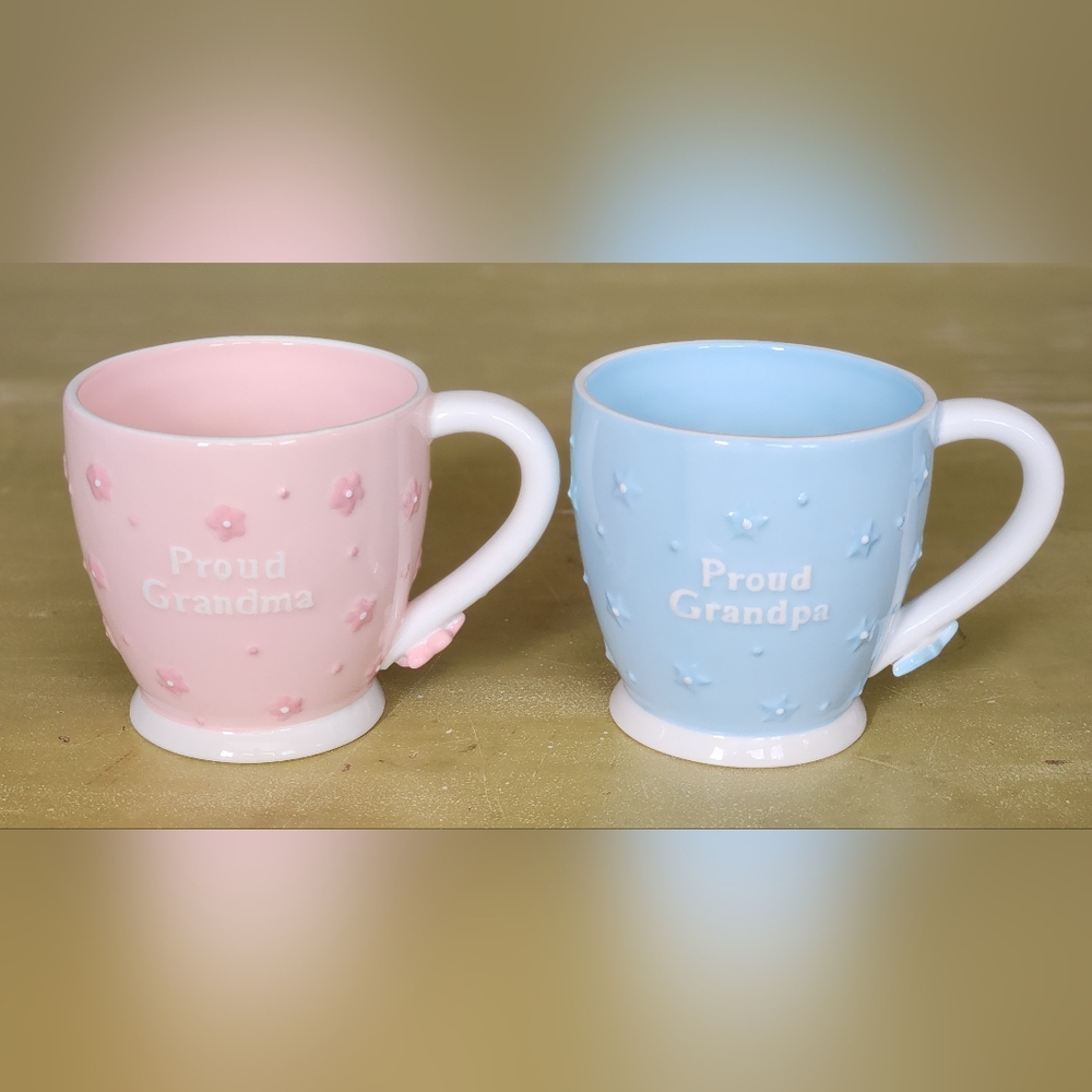 New - Set of 2 Mugs for Proud Grandma and Grandpa